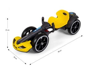 Elektrický gokart BOLT, detská motokára s diaľkovým ovládaním, LED, Bluetooth, žlté (11)