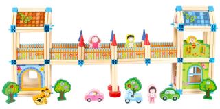 2Kids Toys Drevená stavebnica Zámok farebný (6)