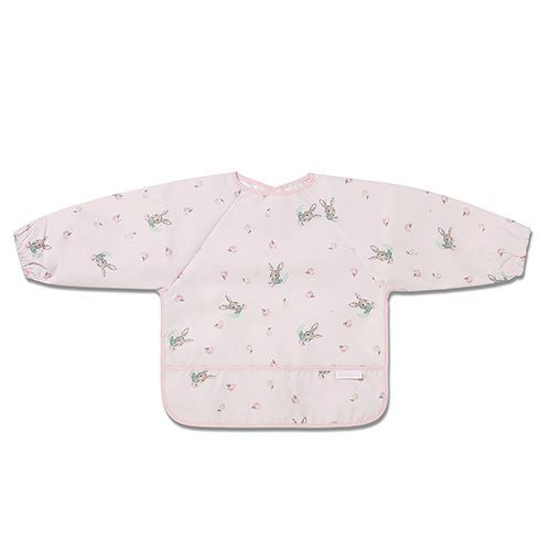 Nepremokavá zásterka s rukávmi Bunny, šedoružová, BabyOno