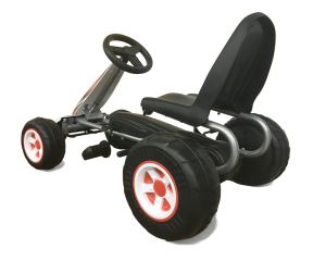 Detská šliapacia motokára Viper - biela, čierna (3)