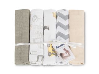 Tetra plienky Basic 70×80 cm Cars beige - sada 5 ks, 100% bavlna