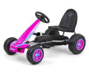 Milly Mally VIPER – detská šliapacia motokára (gokart) s ručnou brzdou - ružová (2)