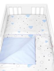 Mantinel s povlečením 3D bavlněná sada, I love Boy, 120x90 cm Baby Nellys, modrý/bílý (1)