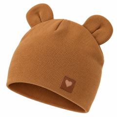 Z &amp; Z Dvojvrstvová bavlnená čiapočka LOVE TEDDY, medová horčica
