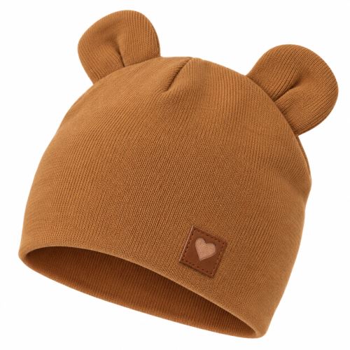 Z & Z Dvojvrstvová bavlnená čiapočka LOVE TEDDY, medová horčica (2)