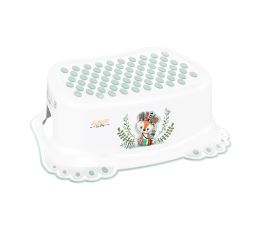 Detská protišmyková podnožka do kúpeľne a k WC - Liška, biala, zelená