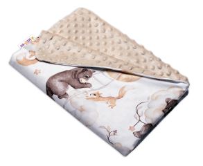 6-ti dílná výhod. sada s dárkem pro miminko Baby Nellys, 120x90 Zvířátka na mráčku, béžová (8)