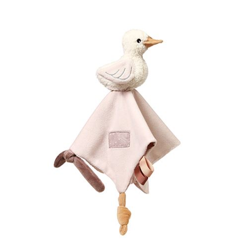 Plyšová hračka/prítulníček GOOSE ZOE držiakom na cumlík, krémový (2)