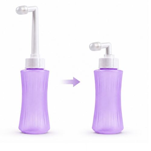 Popôrodná fľaška na intímnu hygienu s tryskou 340 ml, fialová
