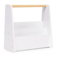 Detský Montessori regál na knihy a organizér, 3 úrovne, biely (3)