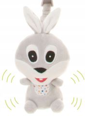 Závesná plyšová hračka s pískatkom, Rabbit, sivá (1)