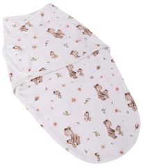 Bavlnený zavinovací vak, zavinovačka Mommy Bear, biela/hnedá