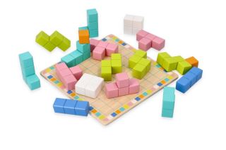 Adam Toys Drevená skladacia hra TETRIS - 19ks (1)