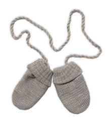 Baby Nellys Pletená čepice s šálou a rukavičky 3v1, STAR - béžová, vel. 56/62 (1)