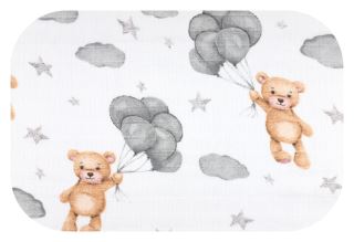 Tetrová plienka 70×80 cm Basic, 100% bavlna, Teddy Ballons, sivá - 1ks (1)