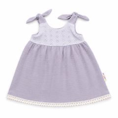 Baby Nellys Letní lehoučké mušelínové šaty Summer - šedé