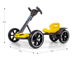 Elektrický gokart BOLT, detská motokára s diaľkovým ovládaním, LED, Bluetooth, žlté (10)