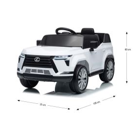 Elektrické autíčko Lexus GX550 SUV s diaľkovým ovládaním, LED a Bluetooth, biele (9)