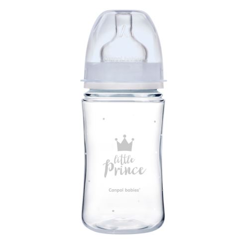 Dojenčenská fľaša 240 ml, ROYAL BABY  Little Prince antikoliková, modrá