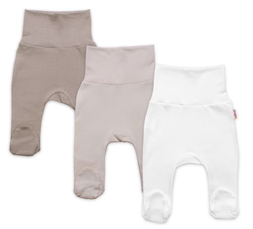 Rostoucí výhodná sada, 3x polodupačky pro miminko Nature - béžová/taupe/bílá (1)