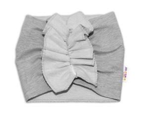 BABY NELLYS Dětská čelenka Turban, šedá