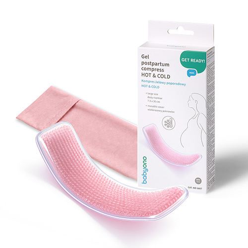 Popôrodný gélový kompres BabyOno Hot & Cold 7,5×30 cm na teplé aj studené zábaly
