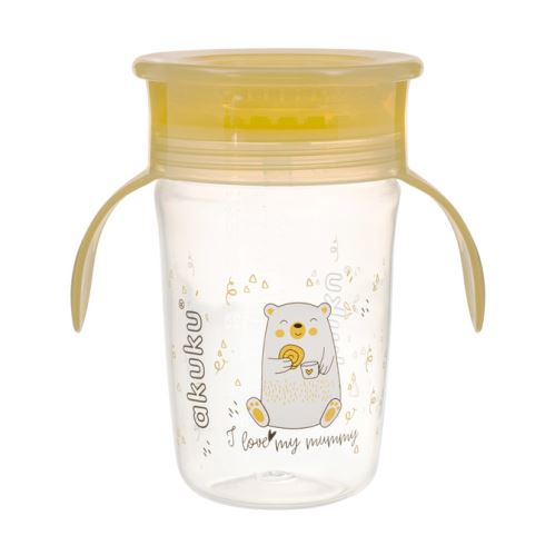 Nevylievajúci hrnček s úchytmi, I love mum Mummy 240 ml, transparentný/žltý (574860)