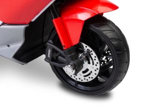 Elektrická trojkolka pre deti TOYZ – 2 motory, LED, USB, červená (10)