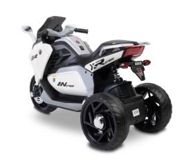 Elektrická trojkolka pre deti TOYZ – 2 motory, LED, USB, biela (3)