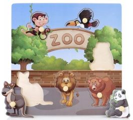 Drevené zábavné, vkladacie puzzle Tulimi - Zoo - 6 dielikov (1)