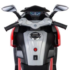 Elektrická trojkolka pre deti TOYZ – 2 motory, LED, USB, červená (12)