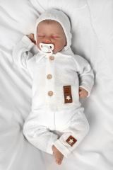 Pletený svetřík s knoflíčky Boy, Baby Nellys, bílý (3)