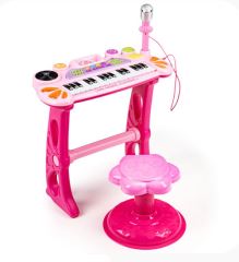 Eco Toys Klávesové organ s mikrofónom mp3 - ružové