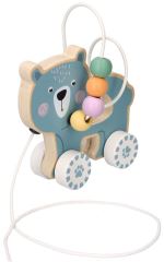 Edukačná drevená hračka ťahacia s labyrintom - Medvedík, Adam Toys (1)