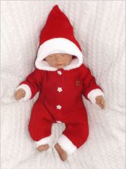 Z&Z Dětský pletený overálek s kapucí Baby Santa, červený (5)