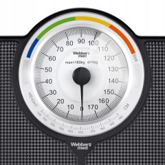 Klasická mechanická analógová kúpeľňová váha s BMI čierna 180 kg (1)
