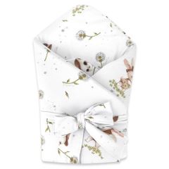 Zavinovačka na zaväzovanie, LUX SOFT, bavlna, Kocúrik a púpava - biela