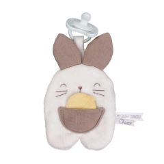 CHICCO My Sweet Doudou záves na cumlík, Králik 0m+ – senzorická plyšová hračka, béžová
