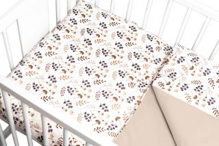 Mantinel s povlečením, 3dílná sada Louka, Baby Nellys, béžová/hnědá (2)