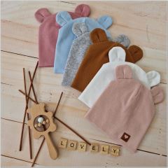 Z & Z Dvojvrstvová bavlnená čiapočka LOVE TEDDY, medová horčica (5)