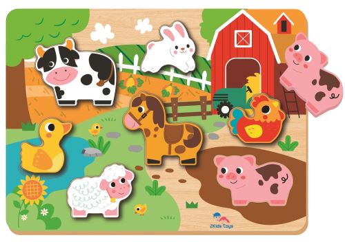 Vkládacie puzzle Farma, 8 dielov