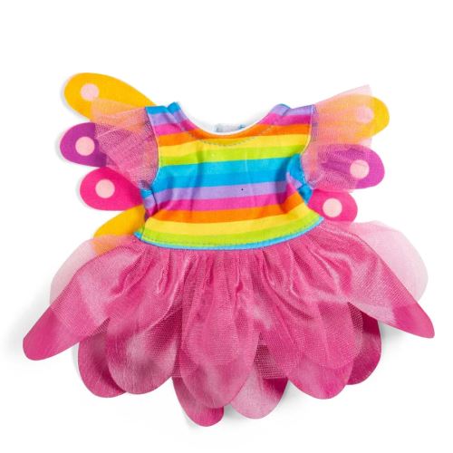 Bigjigs Toys Dúhové šaty víly s krídlami pre bábiku 34 cm