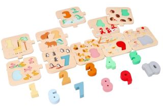 Drevené puzzle so zvieratkami - učenie sa počítať (3)