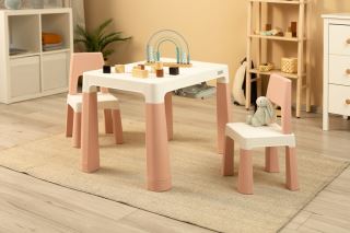 Súprava detského nábytku TOYZ MONTI 1+2, ružová/biela (573627)