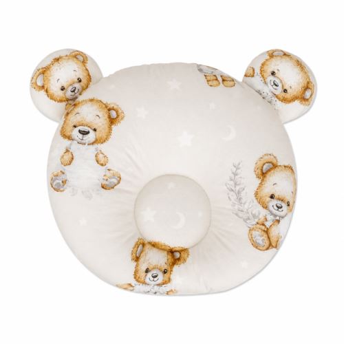 Bavlnený tvarovaný vankúšik Sleepy Teddy, béžový (694401)