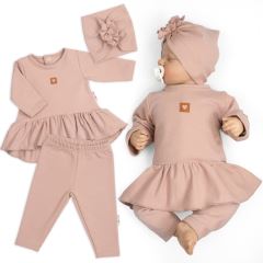 Luxusní bavlněná sada, 3D, NATURE - pudrově růžová