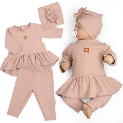 Luxusní bavlněná sada, 3D, NATURE - pudrově růžová