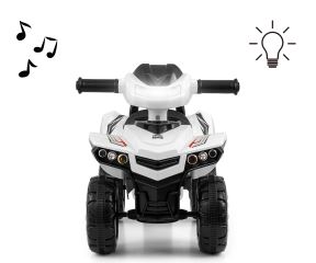 Detské odrážadlo štvorkolka Quad Monster Milly Mally, svetla, zvuky - biele (5)