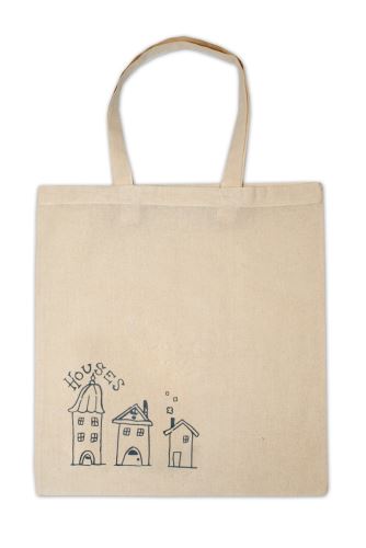 Detská bavlnená taška k vyfarbenie - Domčeky