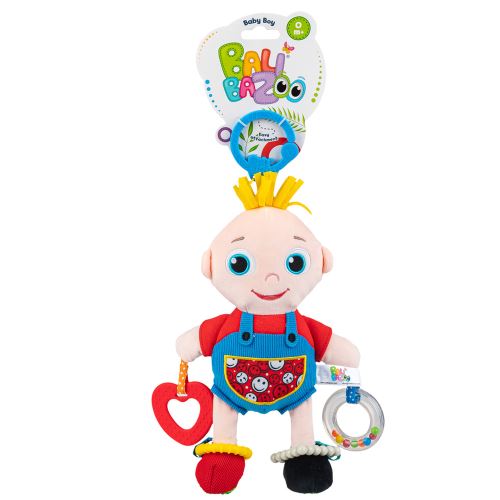 Závesná bábika Baby Bali Bazoo – kontrastné farby, hryzátko (2)